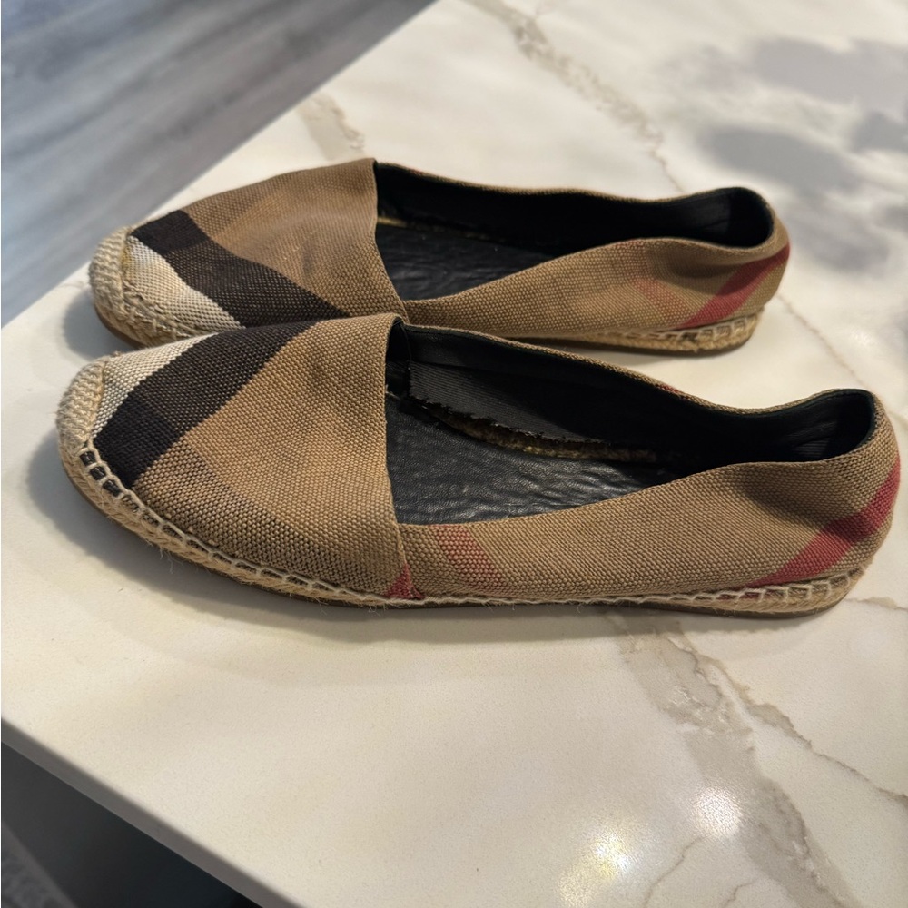 Burberry Hodgeson Check Espadrille Flats